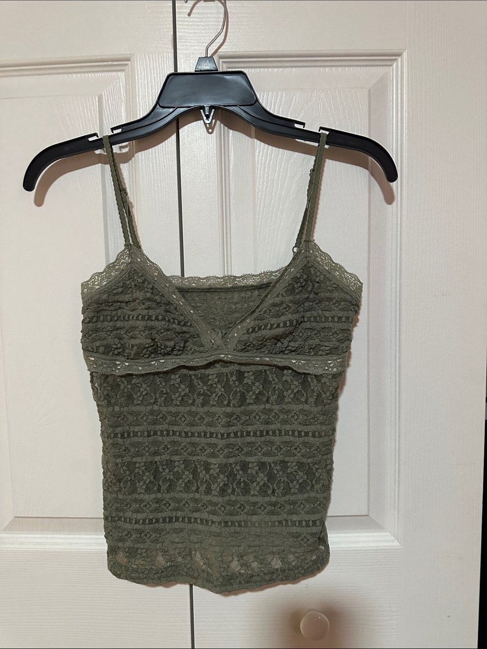 Vero Moda Olive Lace Camisole with Scalloped Trim